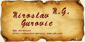 Miroslav Gurović vizit kartica